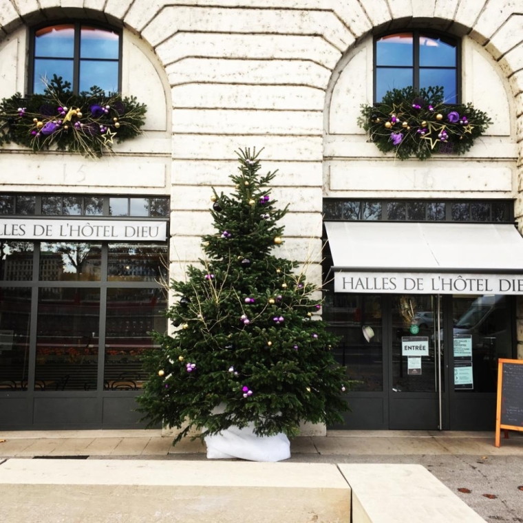 Décoration Noël pour les enseignes de magasin à Lyon